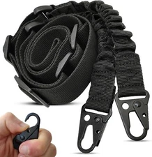 Tactical 2 Point Sling Rifle Adjustable Gun Sling Standard Strap with Metal Hook