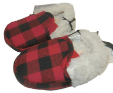 New Infant size 5-6 Red Black Plaid Slippers Holiday Time Christmas Boys Girls