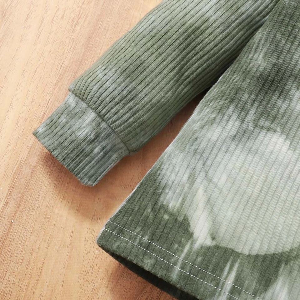 Conjunto de trajes de pantalones de manga larga tie-dye ropa bebé niña niños pequeños Foto 2 de 4