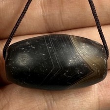 Rare Ancient Greco Roman Bactrain Sulaimani Agate Banded Bead