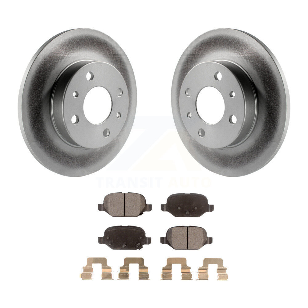 Coated Disc Brake Rotors And Semi-Metallic Pads Rear Kit For Fiat 500