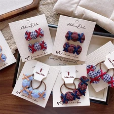 Candy Stripe 3D Children's Hair Ties Fabric Hair Accessories High Elasticity Hai