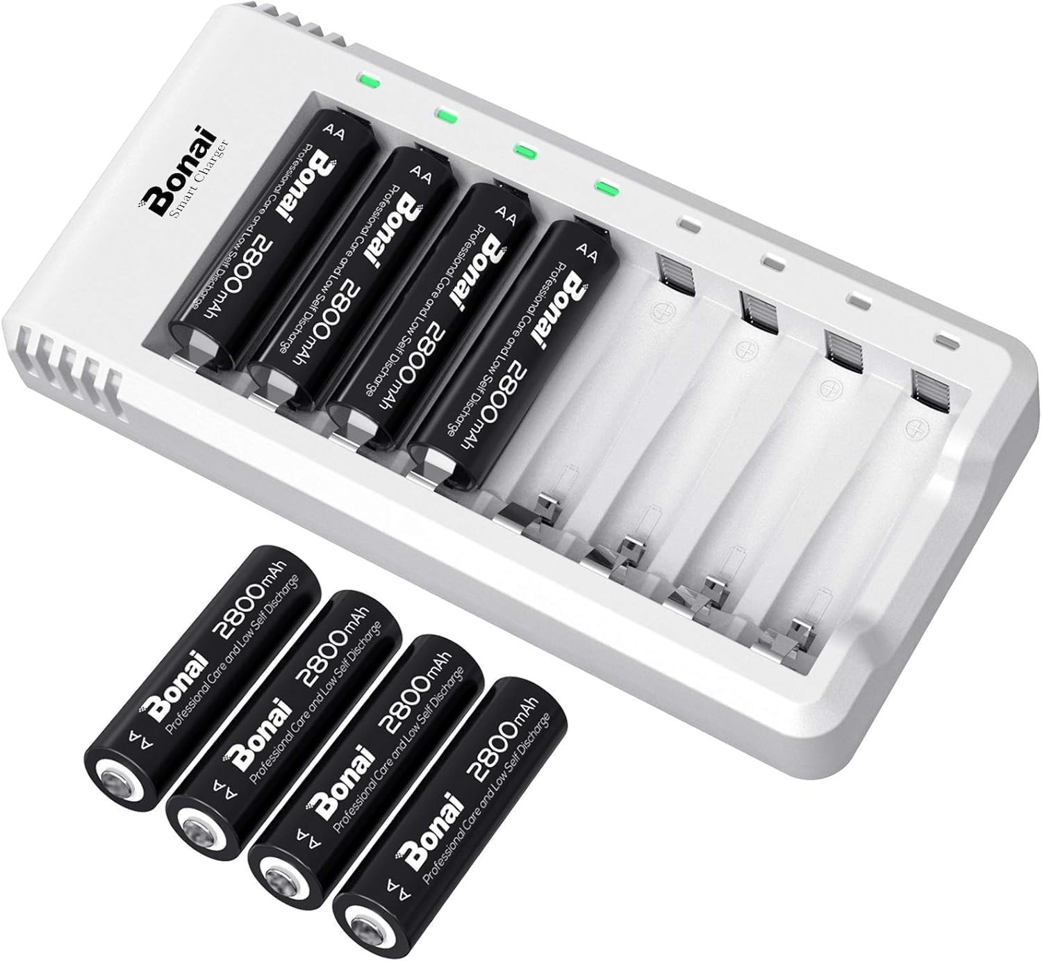 Chargeur de piles rechargeables AA Ni-Mh bloc de charge 2800 mAh