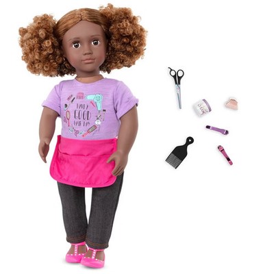 18'' Our Generation Ashanti Hair Stylist Doll & Styling Accessories