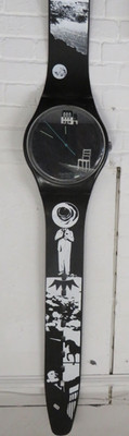 Seltene große 1998 Swatch Eclipse Wanduhr Armband defekt Beschreibung lesen