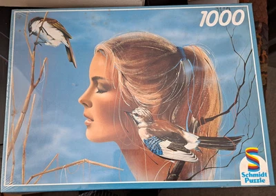 Schmidt Rahmenpuzzle 1000 Teile Wunschtraum Motiv Frau & Vögel, MPN 02620, OVP - Bild 1 von 3