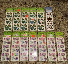 Vintage SandyLion Sticker Birds Wedding Doves Parrots Hearts Stars Lot 13 Sheets