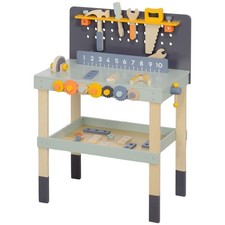 Qaba Kids Wooden Tool Bench,49 Piece Kids Workbench Playset,Pretend Play To