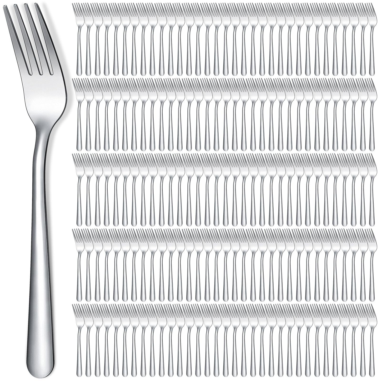 Syhood 400 Pcs Stainless Steel Dinner Forks Set 8 8 inches/20.4 cm, Silver