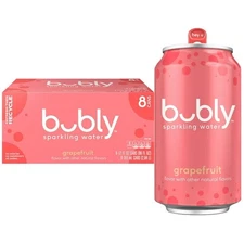 bubly Sparkling Water 8 Pack – Grapefruit Flavor, 12 oz Cans