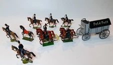 Heyde Germany 40-45mm Feldpost Mail Carriage & Cavalry Escort Set 9pcs, c.1920s