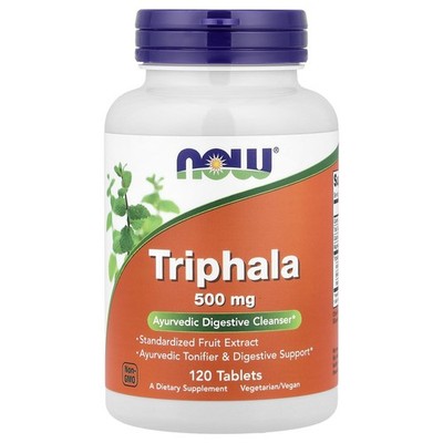 Now Foods Triphala 500 mg 120 Tablets GMP Quality Assured, Vegan, Vegetarian