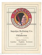 1917 Sapulpa Refining Co. of Oklahoma Ad: SARECO Straight Run Gasoline