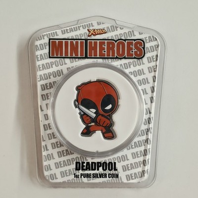 2021 Fiji Marvel Mini Heroes Deadpool 1 oz .999 Silver Colorized Proof Coin LE 2