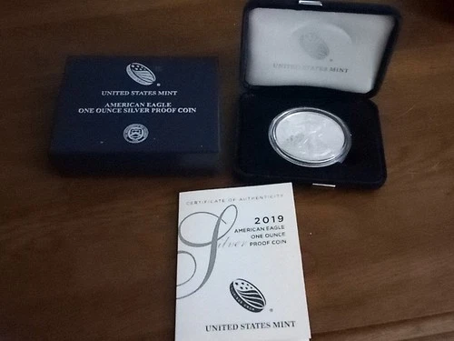 2019 W Proof American Eagle Silver Dollar West Point US MINT 1oz 999 Silver Coin