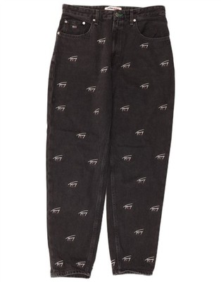 Tommy Hilfiger Damen Mom Graphic High Rise Tapered Jeans W30 L28 Schwarz DT07