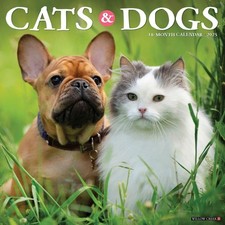 Cats Dogs 2025 Wall Calendar 12x12 Inch Monthly Planner Office Decor Art