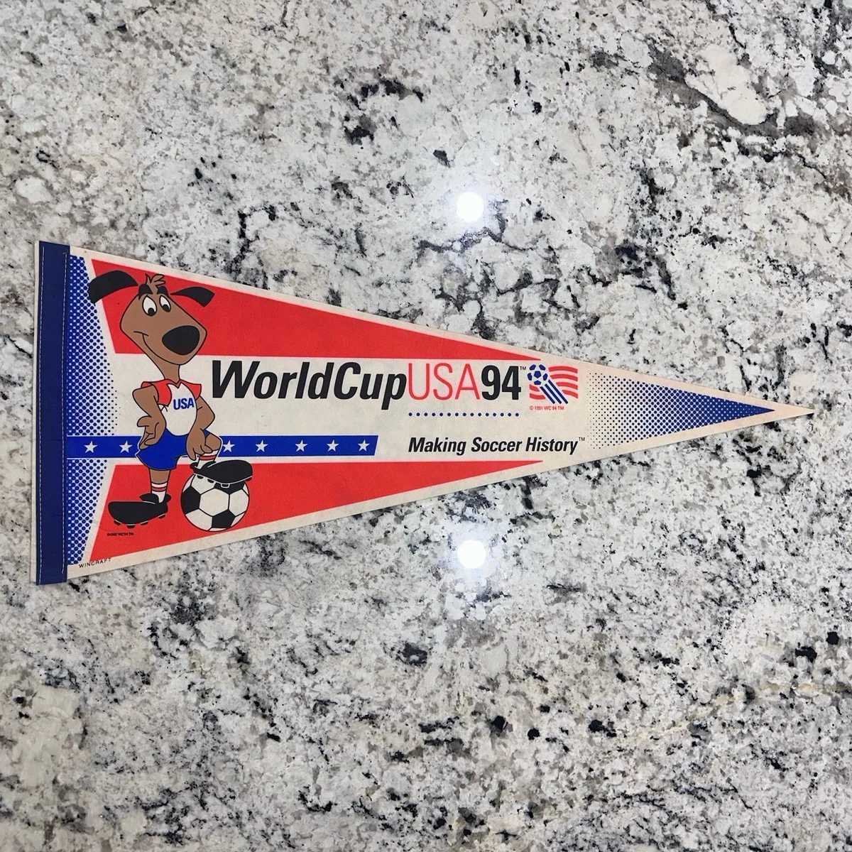 Grand Fanion Portugal Vs Suisse – Coupe Du Monde USA 1994 – Wimpel Vintage