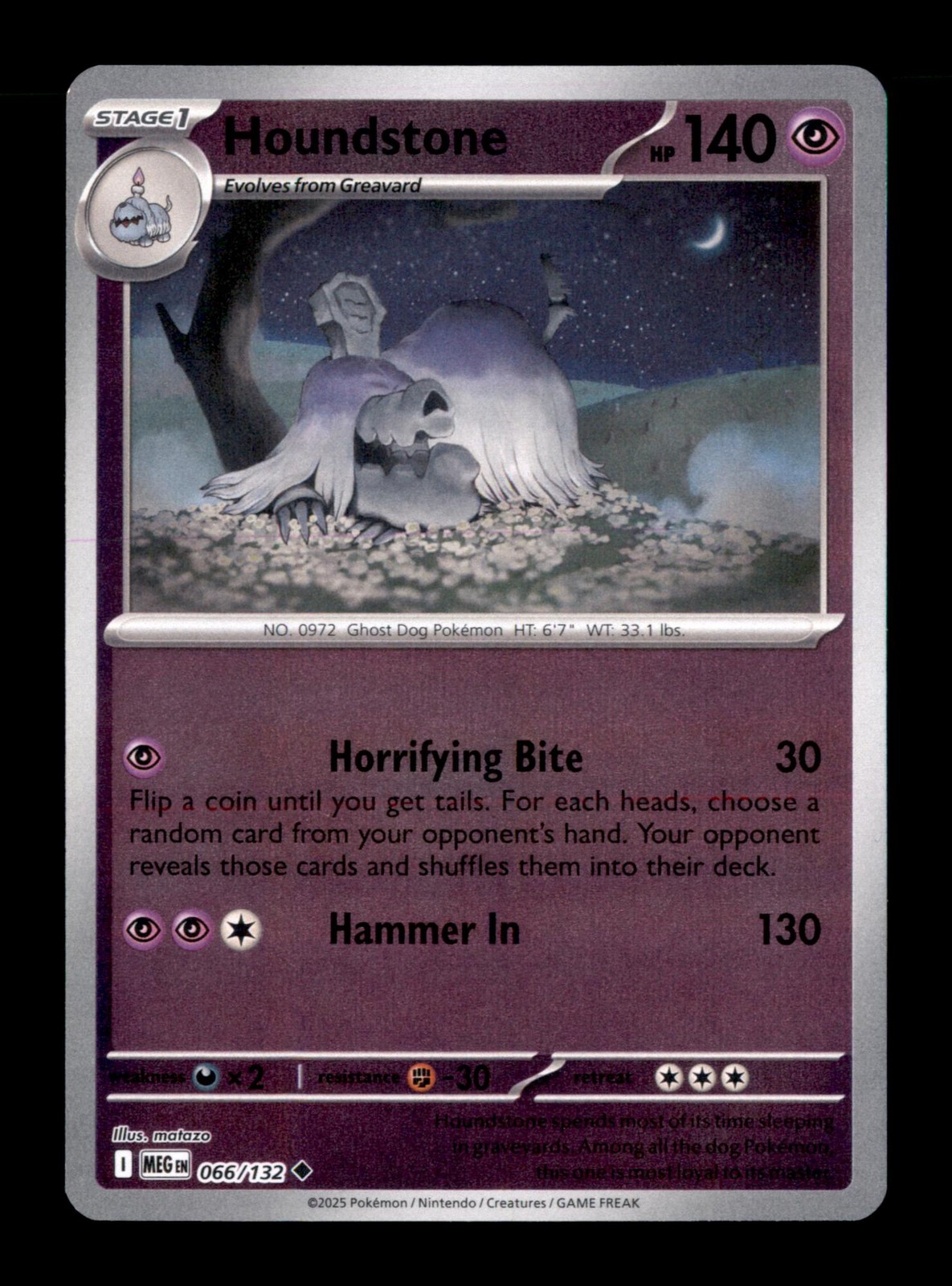 Houndstone 066/132 Uncommon Mega Evolution Pokemon Near Mint