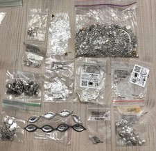 Silvertone Jewelry Making Supplies Beads Findings Charms Clasps Lot B