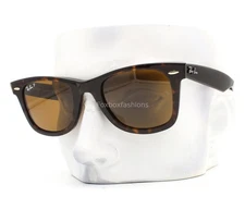 Ray-Ban Wayfarer Classic Sunglasses RB2140 902/57 Tortoise Polarized 50mm w/case