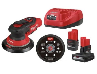 M12 FUEL 12-Volt Li-Ion Brushless Cordless 6 in. Random Orbital Sander Kit 3/32''