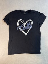Indianapolis Colts Women's T-shirt NFL Apparel Black Heart Cute Size Small