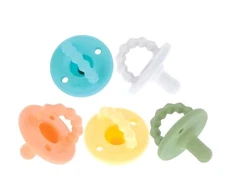 Nuby Softees 5-Pack Silicone Baby Pacifier & Teether for Newborns 0+ Months