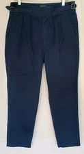 TODD SNYDER Blue Lightweight Cotton Gurkha Trousers Pants 33  - FLAW