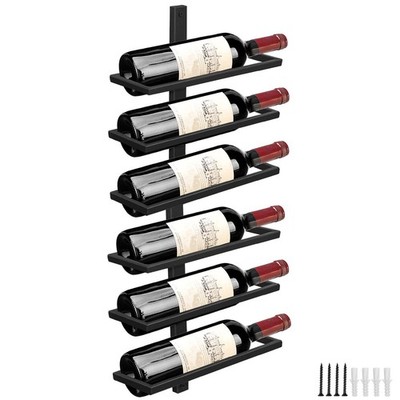 Wall Mounted Wine Rack, Adjustable Separable Black Metal Hanging Wine Bottle ...