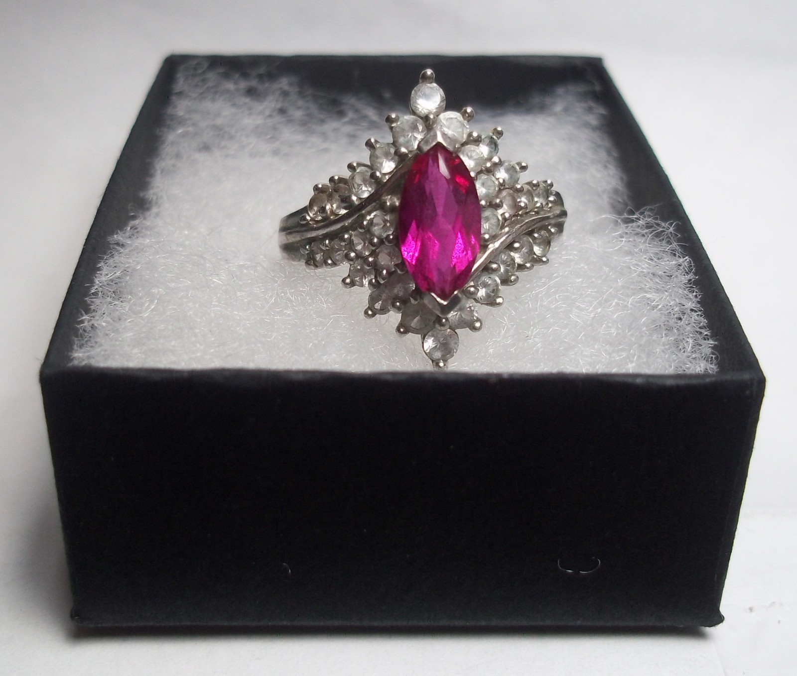 STUNNING - STERLING SILVER - SIMULATED RUBY RING … - image 2