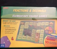 Lakeshore Fractions  Decimals Elementary Folder Games Grades 4-5 New