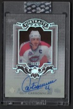 2023-24 UD Clear Cut 2003-04 UD Classic Portraits Auto Silver Guy Carbonneau /35