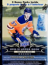 2018-19 NHL Upper Deck Series 1 Hockey Factory Sealed Blaster Box 12 Packs of 5 