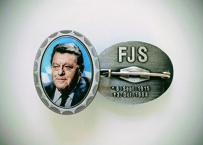 2x Franz Josef Strauß FJS CSU Anstecknadel Anstecker Pin antik Silber - Wiesn