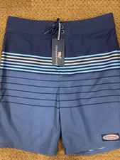 21 NWT Boys Blue/gray Stripped Vineyard Vine Swim Trucks Size Large 16