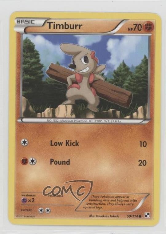 Timburr Pokemon Black & White Base Set #59