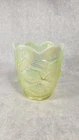 Fenton Topaz Iridized Opalescent Atlantis KOI GOLD FISH Bubbles Vase 6.5" NICE