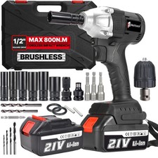 Cordless Electric Impact Wrench Gun 12 Driver 880nm Li-ion Battery High Power