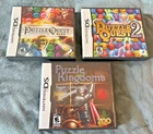 Puzzle Quest  1 & 2  & Puzzle Kingdoms.  Lot of 3 Nintendo DS Games All Complete