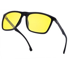 IGnaef Men Night Vision Pro Glasses for Driving Anti Glare Polarized Yellow N...