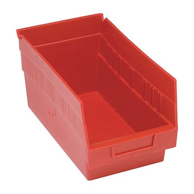 QUANTUM STORAGE SYSTEMS K-QSB202RD-10 Shelf Storage Bin, Polypropylene, Red, 6