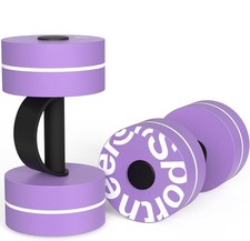 🆕 2 Water Weights Aquatic Exercise Dumbbells Aerobics Workouts EVA Foam PURPLE