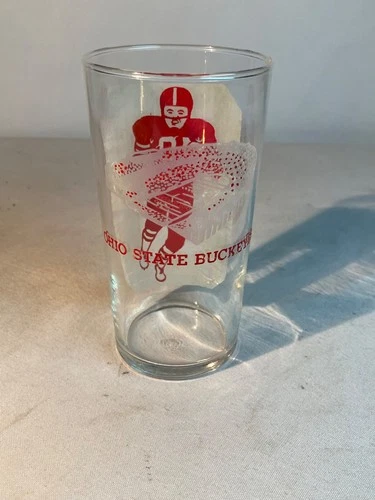OHIO STATE BUCKEYES VINTAGE GLASS WITH THE SHOE STADIUM RARE