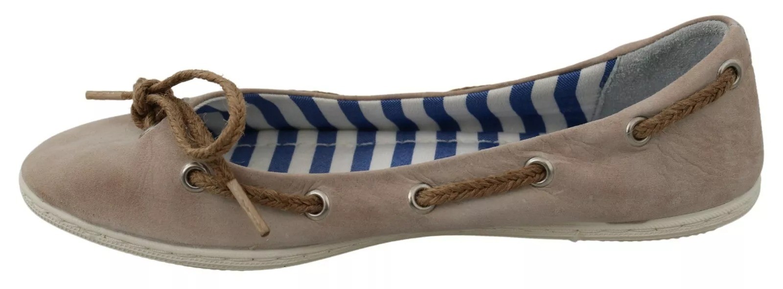 PANTOFOLA D’ORO Pantofola D'Oro Beige Camoscio Pizzo Fiocco Mocassini Balletto Piatta Donna Da