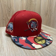 New Era MLB Minnesota Twins 59FIFTY Fitted 60 Yrs Bomb Squad Camo Hat Size 8