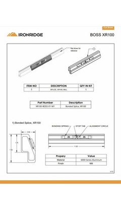 IronRidge XR100-BOSS-01-M1 BOSS Bonded Structural Splice(  20) piece set 