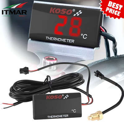 KOSO Digital Thermometer Sensor Wassertemperatur Motorrad Roller PT1/8 Universal