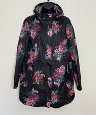 Joules Right As Rain Floral Peony Jacket British Packable Travel Waterproof, 8