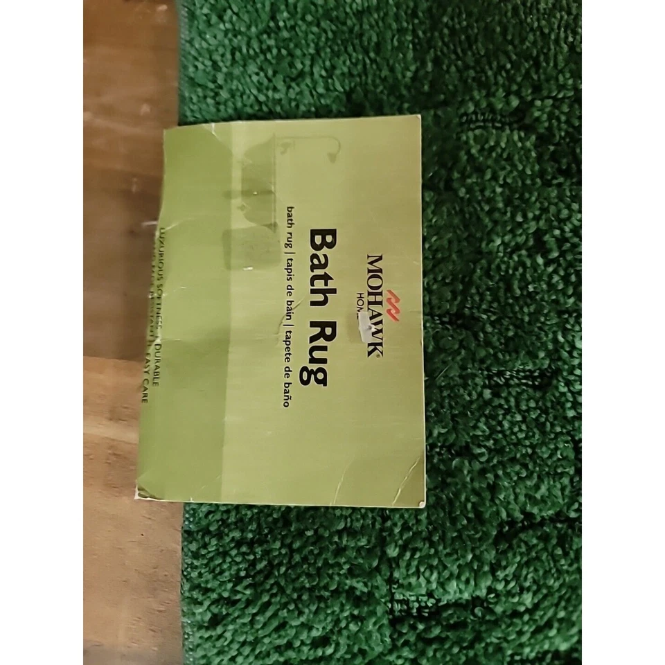 Alfombra de baño MOHAWK HOME LUJOSA SUAVIDAD 17""x 24"" felpa verde oscuro CÓMODA Foto 2 de 3